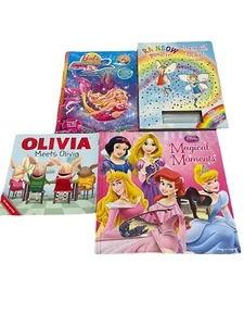 Bundle Children Books Stencil Olivia Disney Princesses Barbie Fairies Stickers - Picture 1 of 9