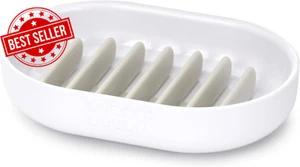 Quick-Drain Soap Dish Holder for Bathroom and Kitchen, White, One Size - Picture 1 of 12