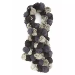 MARMITTA POM POM PELLICCIA DI CONIGLIO LA FIORENTINA - NERO/GRIGIO NUOVA - Foto 1 di 3