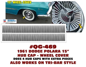 QG-469 1961 DODGE POLARA - 15" HUB CAP DECALS - STANDARD & TRI-BAR - Bild 1 von 1