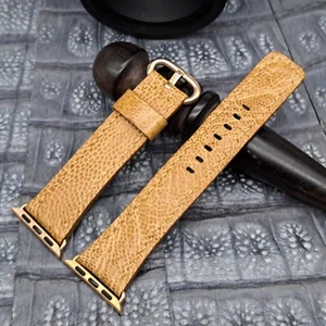 Straußenbein Leder Uhrenarmband für Apple Watch Größe 38/40/41mm - Bild 1 von 12