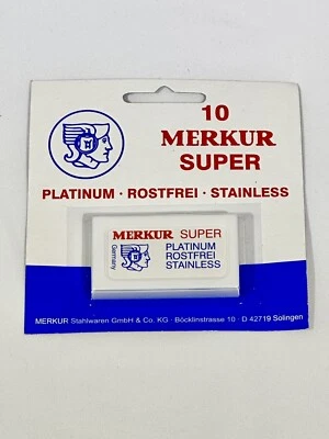 Лезвия из нержавеющей стали Merkur 10 Super Platinum Rostfrei немецкие винтажные - Изображение 1 из 3