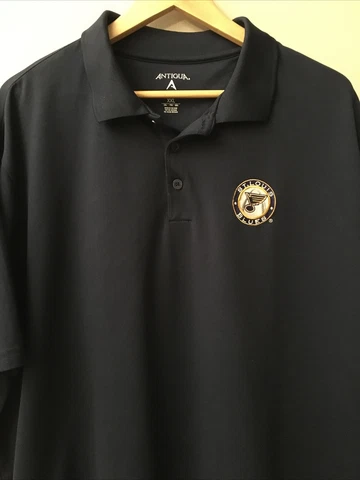 ST LOUIS BLUES SHIRT MENS 2XL POLO NAVY BLUE SHORT SLEEVE GOLF NHL STL Cover
