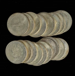 Rollo de 20 monedas de plata de Perú 1976 400 soles .8131 ASW por moneda DC-7082 - Imagen 1 de 3
