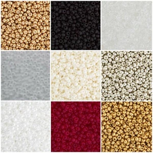 Miyuki 6/0 Seed Beads - Gold, Silver, Ruby, Pearl, Ivory Top Quality Galvanised - Picture 1 of 19