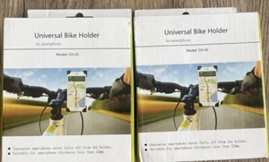 2X UNIVERSAL BIKE HOLDER CH-01 FOR SMARTPHONE, GPS AND OTHER DEVICES Black - Picture 1 of 3