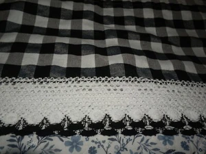 NICE Black & White Buffalo CHECK VALANCE Curtain 14" X 56" FARMHOUSE 3" Rod - Picture 1 of 3
