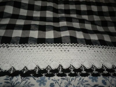 NICE Black & White Buffalo CHECK VALANCE Curtain 14" X 56" FARMHOUSE 3" Rod - Image 1 of 3