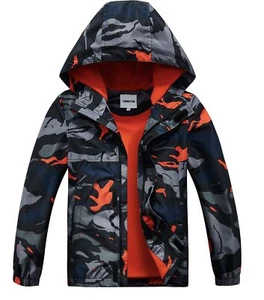 Boys Rain Jackets Lightweight Waterproof Hooded fleece Raincoats Windbreakers... - Picture 1 of 7