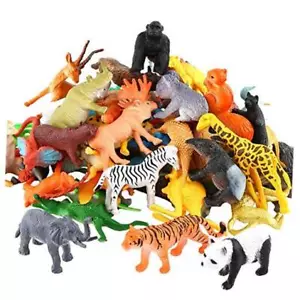 Animals Figure,54 Piece Mini Jungle Toys Set, Realistic Wild Vinyl Plastic - Picture 1 of 8