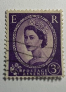 3D ER Porto Umsatz Briefmarke Queen Elizabeth II Großbritannien 1955 - Bild 1 von 2