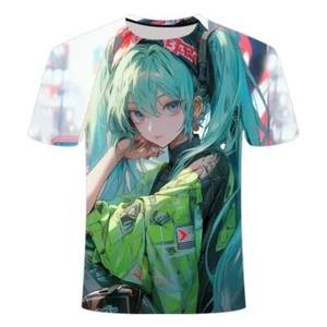 Miku Hatsune Cospaly Anime Manga Kurzarm T-Shirt Shirt Freizeit Polyester unisex - Picture 1 of 1