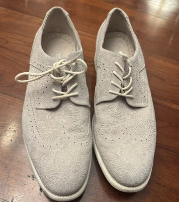 Stacy Adams Gray Suede Wingtip Oxfords Men's 10 Pressed Paisley - Image 1 of 4