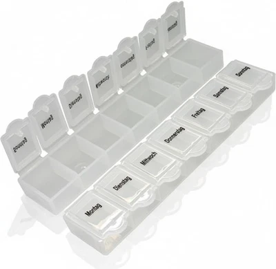 Pillenbox Tablettenbox Pillendose 1 Woche Medikamentenbox klein Tabletten 7 Tage - Bild 1 von 4