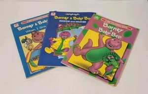 Vtg Lot Of (3) 1990s Barney Baby Bop Purple Dinosaur Coloring Book Golden Books - Picture 1 of 9