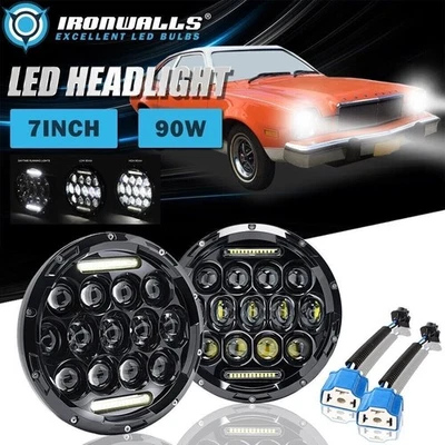 For Mercury Monarch Comet Pair 7" INCH LED Headlights Hi-Lo Sealed Beam DRL Lamp - Image 1 of 4