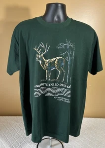 T-shirt vintage 1995 coda bianca cervo Potter County Pa made in USA punto singolo XL - Foto 1 di 16