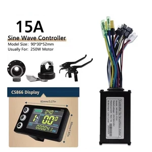 E-Bike 24V-48V 250W 15A Onda Sinusoidal Controlador de 3 Modos + Pantalla Freno Acelerador PAS - Imagen 1 de 32