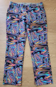 Hreski Mens 38x32 Abstract Purple Geometric Print Golf Pants John Daly Trippy - Picture 1 of 12