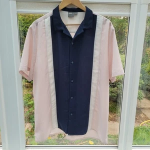 Camisa Para Hombres ASOS Grande Rosa Azul Manga Corta Alta Longline Largo Calce Relajado - Imagen 1 de 6