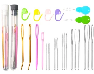45Pcs Large Eye Blunt Yarn Needles Kit, Assorted Sizes Bent Tapestry Darning ... - Picture 1 of 7
