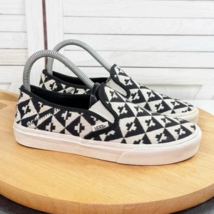 Vans Geometric Check Webstoff Slipper Turnschuhe weiß schwarz 7 Damen - Bild 1 von 10