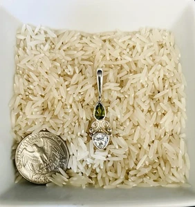 Sajen Sterling Silver Peridot and Quartz Pendant - Picture 1 of 1