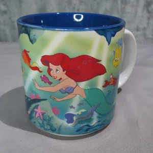 Disney La Sirenita Ariel Platija Cerámica Taza Azul Interior Japón - Imagen 1 de 8