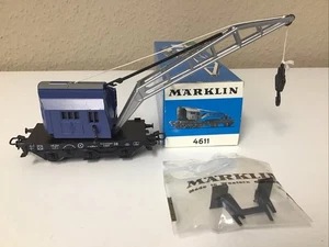Märklin H0 4611 Kranwagen Krupp Ardelt und Kranstütze für Niederbordwa. DB OVP - Picture 1 of 17