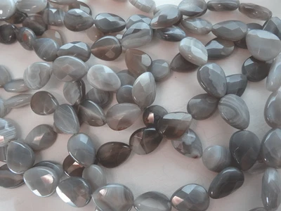 15 cuentas de piedra facetadas naturales de ágata de 13-14 mm de largo A376 DNG Foto 1 de 3