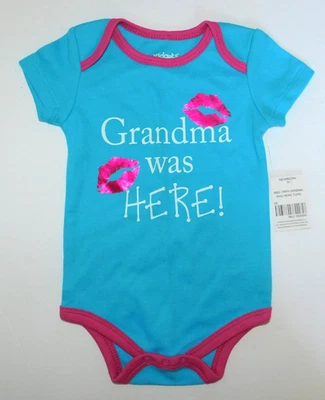 0-3 Month Baby Girl Infant One Piece Outfit Grandma Was Here - Image 1 of 4