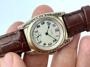 OROLOGIO ELGIN UOMO ART DECO ANNI 50 CASSA ORO RIEMPITA/ACCIAIO QUADRANTE ORIGINALE - Foto 1 di 14