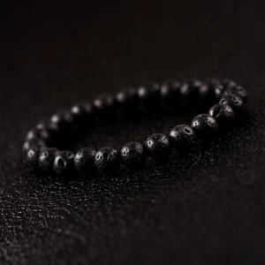 Anxiety Relief Mens Bracelet Wooden Lava Stone Beads Stretch Diffuser Bracelets - Picture 1 of 9