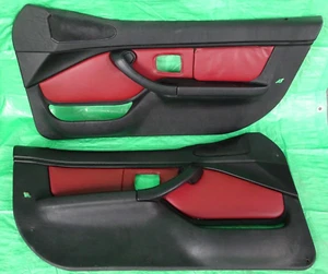 95-02 BMW Z3 M DOOR PANEL SET- DRIVER & PASSENGER SIDE- RED- LEATHER - Picture 1 of 24