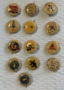 13 Pep Squadron Pins WWII 1944/45 Radio Cereal Premiums - Picture 1 of 4