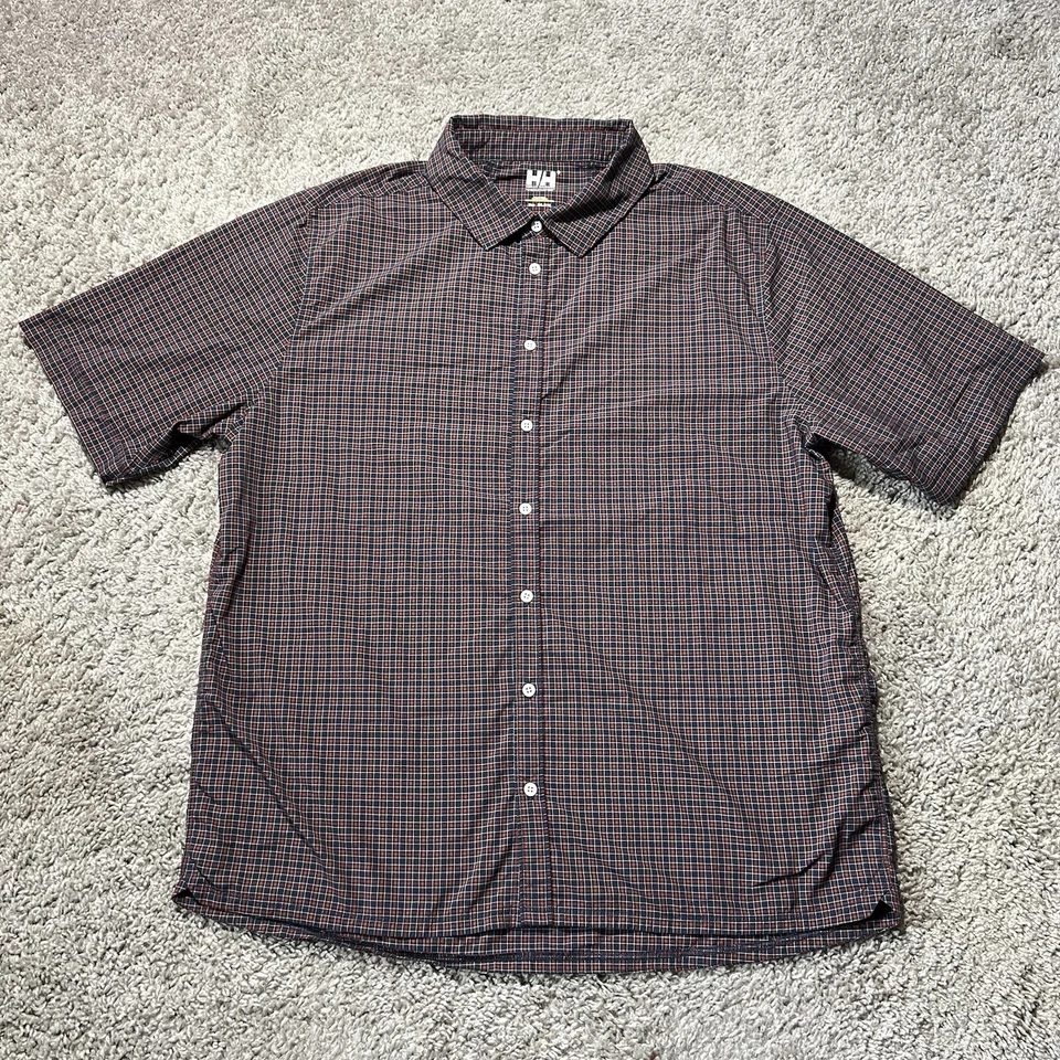 Рубашка мужская Helly Hanson 2XL нейлон эластичная функциональная для рыбалки походов синяя оранжевая - Изображение 1 из 4