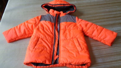 Chaqueta acolchada Carters Kids capucha naranja neón talla 24 meses - limpia Foto 1 de 4