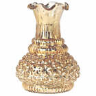Vintage Mercury Glass Vase - 5.75-in Sophia Ruffled Genie Design, Gold - Home...