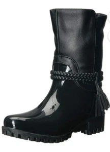 SPRING STEP Glover Size EU 36/US 6 Black Harness Comfort Waterproof Rain Boots - Picture 1 of 10