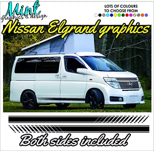 NISSAN ELGRAND MPV Camper Side Stripes Decals Stickers Van Graphics FREE P&P 003 - Picture 1 of 3