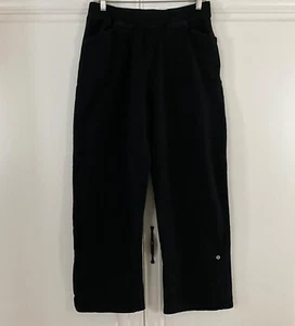 FRESH PRODUCE French Terry Slip On Roll Up Pants Pockets Black Sz.Med EUC USA - Picture 1 of 3
