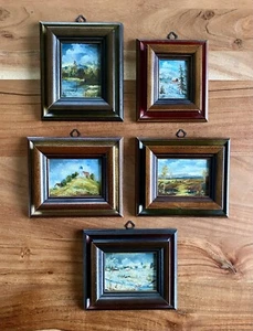 Ölgemälde Miniaturen, Joachim Fraude, Gauting - Original 5 Stück - Bild 1 von 8