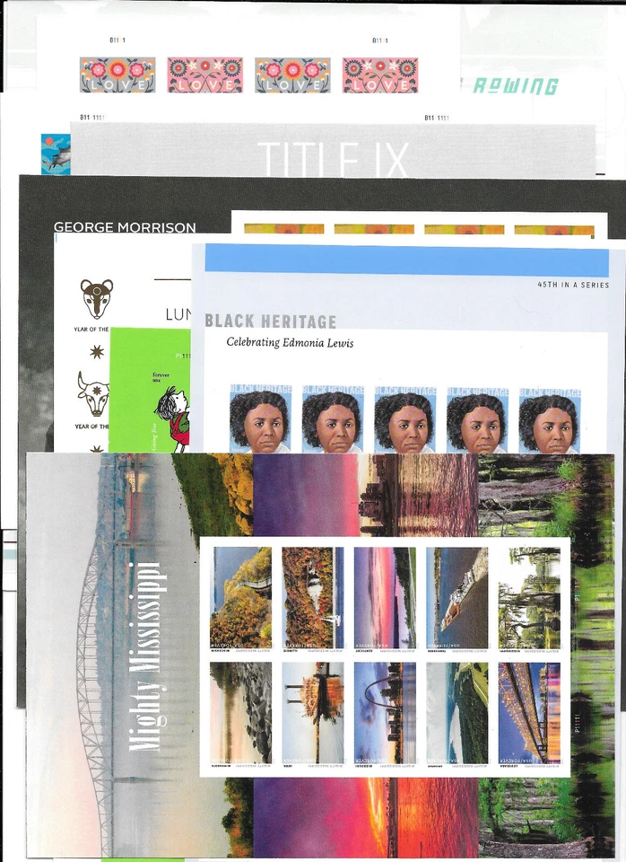 First 9 IMPERFORATE (NO DIE-CUT) 2022 Issues as FULL PANES, MNH-5661c---5698k - Image 1 of 4