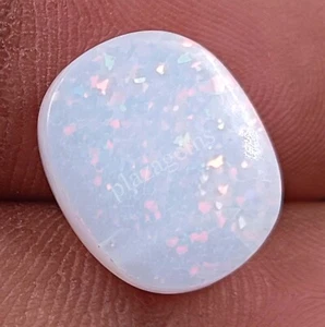 4-5 CT Oval Cut Natural White Fire Opal Certified Ethiopia Loose Gemstone N15 - Picture 1 of 6