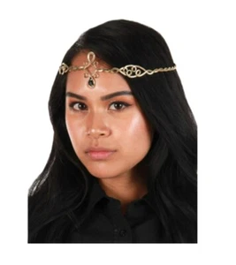 Golden Circlet Tiara - Teardrop Faux Jewel - Costume Accessories - One Size - Picture 1 of 2