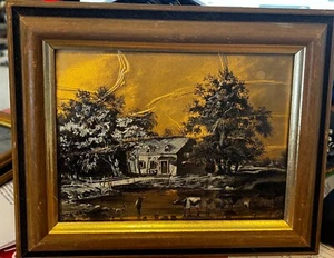 2 Vintage Currier & Ives Framed Regal Metalcraft Gold Foil Prints Style 6304-49 - Picture 1 of 3