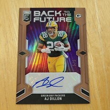 AJ Dillon 2023 Donruss Elite #BFS-AD Back To The Future Auto 5/5 Packers