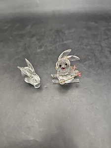 Iris ARC Crystal Tabbit On Skies. 1 Art Glass Rabbit Unbranded. - Picture 1 of 12