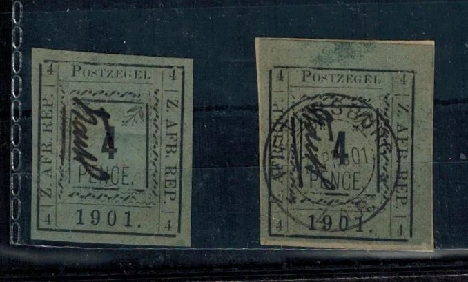 TRANSVAAL Pietersburg 1901 SG 10e P2 4 pence perfeito estado e usado R1/6 sem parada após AFR - Imagem 1 de 1