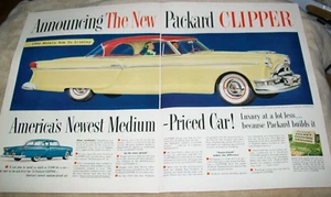 1954 54 Packard Clipper large-magazine 2-page car ad - Huge! - Picture 1 of 1